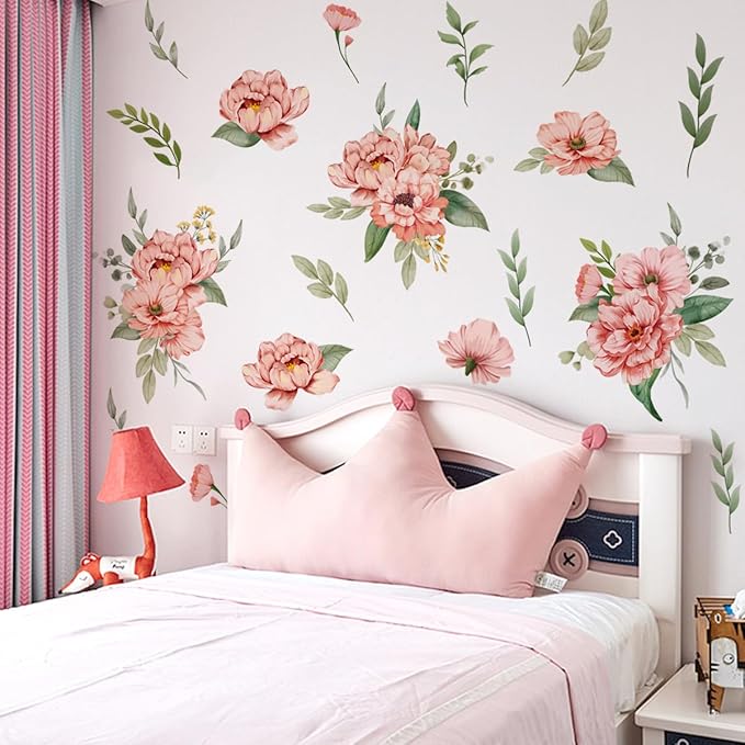 Elegant Flower Wall Decals - 2 Sheets, 30cm x 90cm Each, Perfect for Home Decor