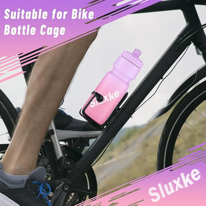 2 Pack Squeeze Water Bottles, 24oz Cycling Water Bottle, 720ml Bike Water Bottles BPA Free for cycling, Running, Hiking etc