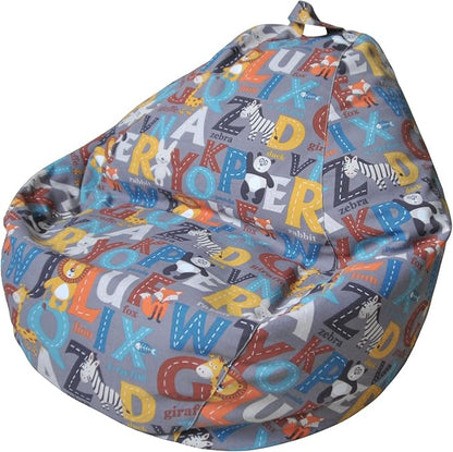 YuppieLife Kids Animal Storage Bean Bag Cover (No Filling) Extra Large stuff'n Sit|Toy Organizer|Carrying Handle|Available for Kids and Teenager|Cuddle Chair（27“,Letter）