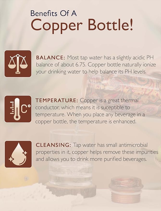 100% Copper Water Bottle, 1 Liter Water Bottle, Copper Water Bottle For Drinking, Copper Bottle, Water Bottles, Water Storage, Drinking Water Bottles, Water Bottles For Women, Water Bottles For Men