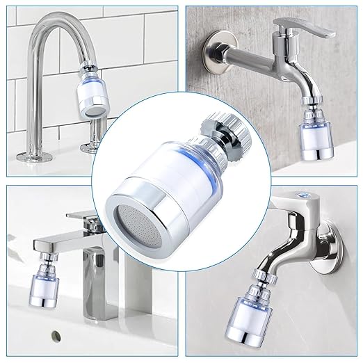 Sink Filter Water Faucet, Transparent 360 Degree Rotating Water Filter Removes Chlorine, Fluorine, Heavy Metals and Hard Water, Multipurpose Water Purifier for Home, Kitchen Faucet Mount Filters