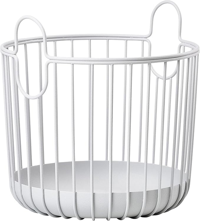 ZONE DENMARK Inu Basket - Basket with Handles Crafted from Metal - with sleek and sturdy design - Stylish and Functional Storage for Kitchen, Bathroom, Children's Room, and Home Office- (Small)