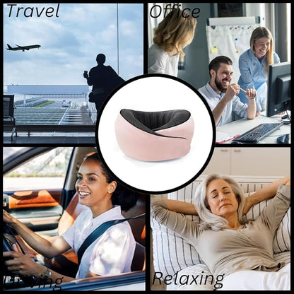 Memory Form Airplane Pillow for Long Flights. Removable Cover, Neck Pillow for Travel. Ideal for Flights,Car and Home Use. Reduces Pressure Points.