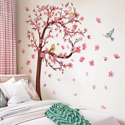 Blooming Trees & Birds Wall Stickers - 90cm x 35.43inch Decorative Vinyl Sheets for Home Decor