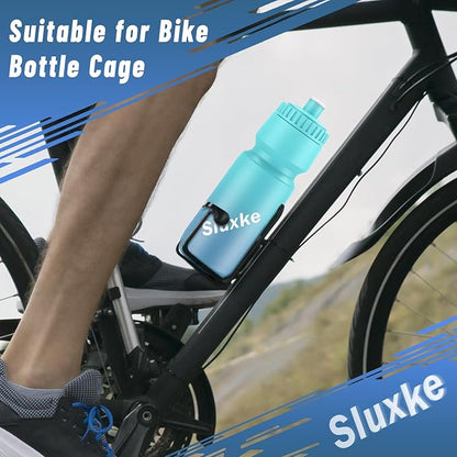 2 Pack Squeeze Water Bottles, 24oz Cycling Water Bottle, 720ml Bike Water Bottles BPA Free for cycling, Running, Hiking etc