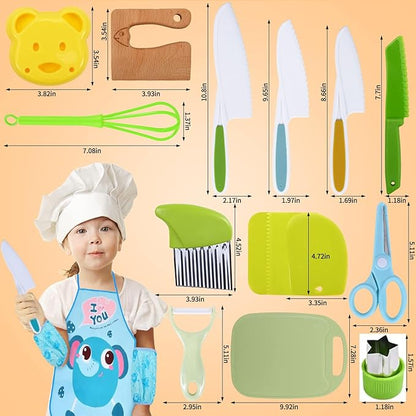 24 Pieces Wooden Kids Knife Set， Kids Safe Knifes For Kids Cooking，Kids Kitchen Wooden Knives For Parent-Child Games&Exercise Hands-On Ability&Gifts