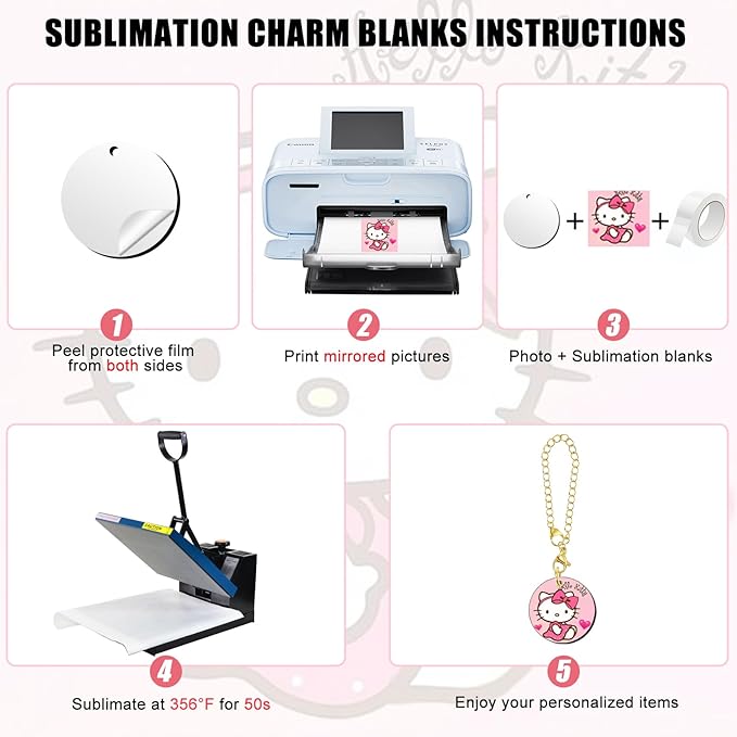 15 Sets Sublimation Charms Accessories for Stanley Cup Sublimation Keychain Blanks Bulk MDF Sublimation Key Chains Charm Blanks for Tumblers with Handle for DIY Crafts Gift (Round)