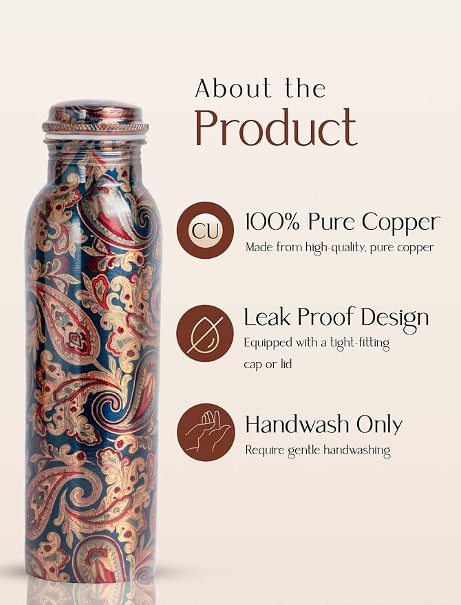 100% Copper Water Bottle, 1 Liter Water Bottle, Copper Water Bottle For Drinking, Copper Bottle, Water Bottles, Water Storage, Drinking Water Bottles, Water Bottles For Women, Water Bottles For Men