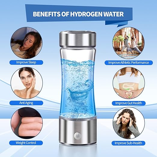 Pansonite Hydrogen Water Bottle - Portable Hydrogen Water Bottle Generator with SPE PEM Tech Ionizer, 3-Minute Quick Electrolysis, Perfect for Home, Office, Travel & Fitness - Ideal Gift Choice