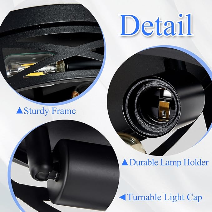 13 inch Black Flush Mount Ceiling Light Fixture, 3-Light, Close to Ceiling, Ideal for Hallway, Kitchen, Farmhouse, Bedroom