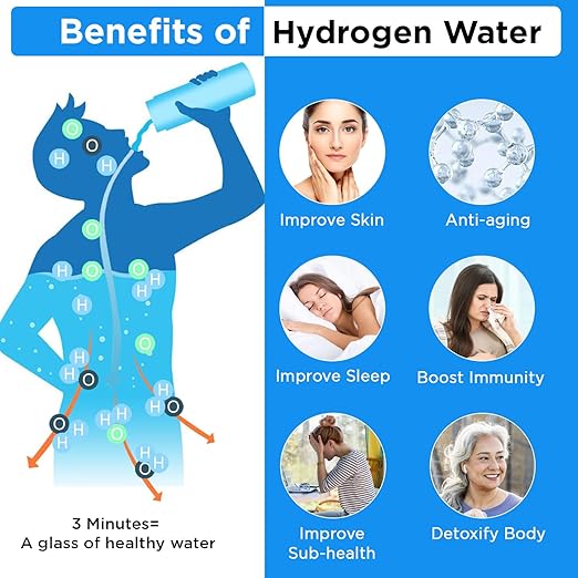 15 oz. Hydrogen Water Bottle Portable Hydrogen Water Ionizer Machine USB Rechargeable Hydrogen Water Generator Hydrogen Rich Water Glass Health Cup for Home Travel