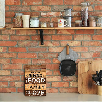 Bless The Food Before Us Cutting Board Gifts, Christian Religious Gifts for Women, House Warming Gifts New Home, Kitchen Wall Art, Christmas Birthday Gifts for Women Mom 8 x 12 Inch