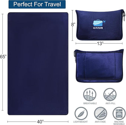 2 in 1 Travel Blanket and Pillow Soft Compact for Best Friend Coworker Long Distance Relationship Going Away Goodbye Good Luck Im Sorry Travel Spa Sweet Unique Women Men Who Have Everything