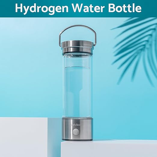 Portable Hydrogen Water Bottle with Handle 1800 PPB Hydrogen Water Bottle Generator with SPE PEM Technology Water Ionizer Hydrogen Water Machine Improve Water Quality in 3 Min for Home, Office, Travel