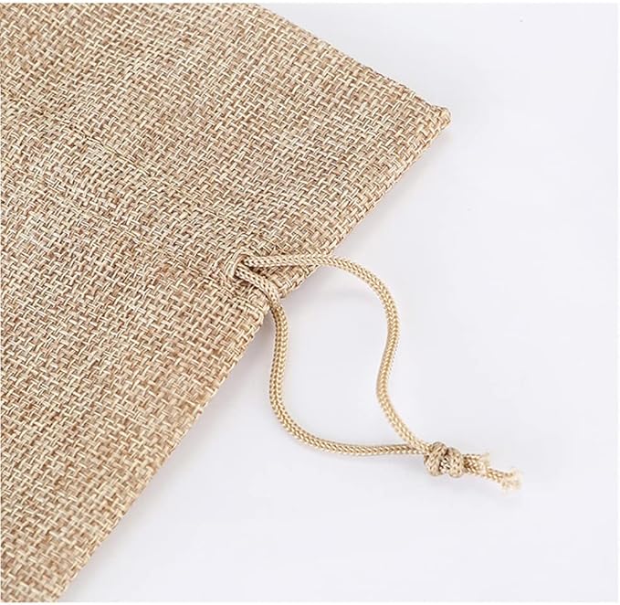 10 Pcs Burlap Wine Bags Wine Bottle Gift Pouches Single Wine Carrying Bag with Drawstring Wine Bottle Covers Pouches for Christmas