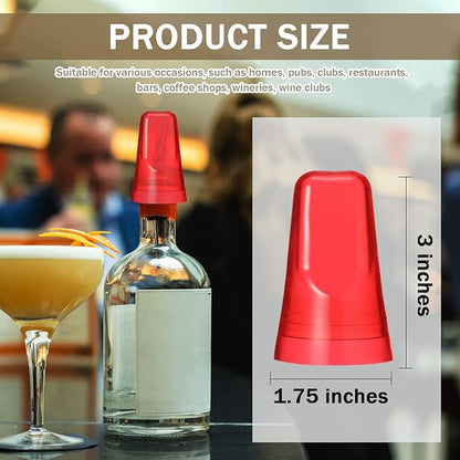 Chengu 100 Pieces Pour Spout Covers Translucent Liquor Pourer Covers Universal Bottle Pour Dispenser Liquor Bottle Covers Liquor Bottle Covers Bottle Cover Dust for Home Kitchen Supplies (Red)