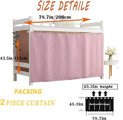 Dorm Home Solid Thicken Bunk Blackout Bed Curtains Cloth Bed Canopy Students Single Sleeper，2panel