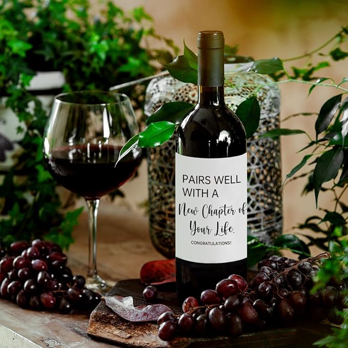 (8 Pcs) Going Moving Leaving Away Farewell New Beginnings Retirement Engagement Party Decorations Gifts for Women Men Coworker Friends, Pairs Well with New Chapter of Your Life Wine Labels