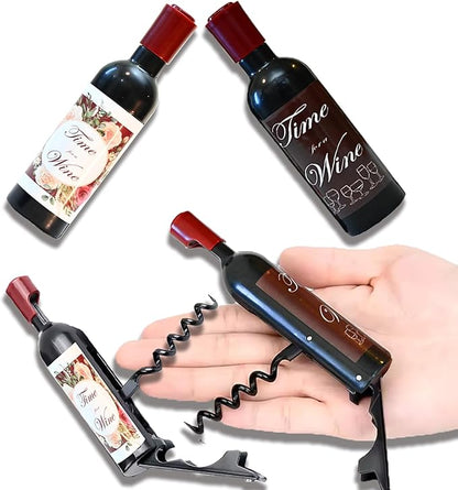 Wine Opener, Bottle Opener, Corkscrew Wine Bottle Opener, 2 pack Manual Beer Bottle Opener, Fridge Magnet Beer Opener and Wine Opener Gift, Bottle Opener for Waiters and Kitchen utensils