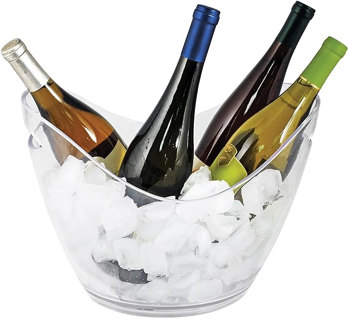 True Chill Wine Ice Bucket, 2 Gallons (7.6 Liters) Clear Champagne Bucket, Acrylic Bucket Party Ice Bucket for Wine Bottles Beer, Home and Outdoor Bar