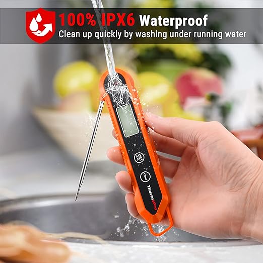 ThermoPro Digital Instant Read Meat Thermometer for Grilling Waterproof Kitchen Food LCD Thermometer with Calibration & Backlight Smoker Oil Fry Candy Thermometer