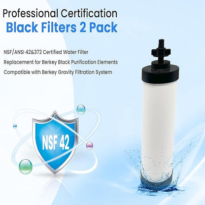 【Upgraded】Virego 2-9BB Series Filter, Ceramic Filter Silver Infused for Berkey 2-9BB Water Filter Replacement Compatible with Berkey Gravity Filtration System, Certified by NSF/ANSI 42 (Pack of 2)