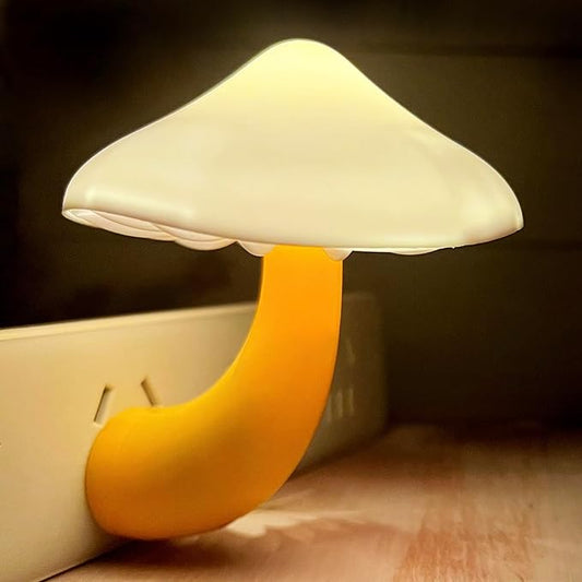 ZEZHOU Sensor LED Night Light - Plug in Wall Mushroom Nightlight, Energy Saving Lamp Cute Mushroom Night Lights for Adults Kids Bedroom, Bathroom, Toilet, Stairs, Kitchen, Hallway Corridor, Warm White