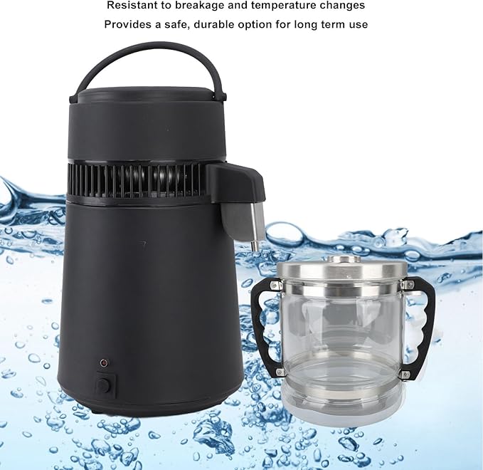 Water filter,Distiller Water Container 6L Multipurpose Glass Collection Bottle Removes Fluoride, Micro plastics, for Countertop Home Beauty Distillers