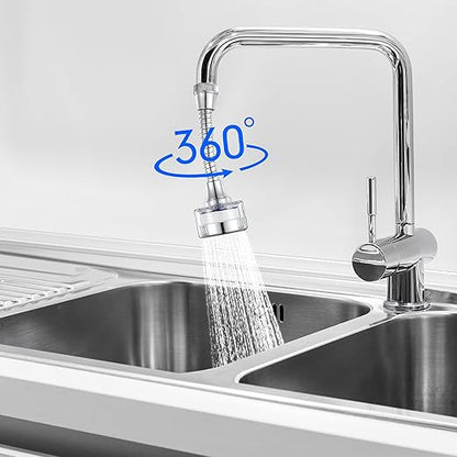 3PCS Sink Water Filter Faucet, 360° Rotating Faucet Filters, Faucet Water Filter, Purifier Kitchen Tap Filtration Removes Chlorine Fluoride Heavy Metals Hard Water for Home Bathroom & Kitchen