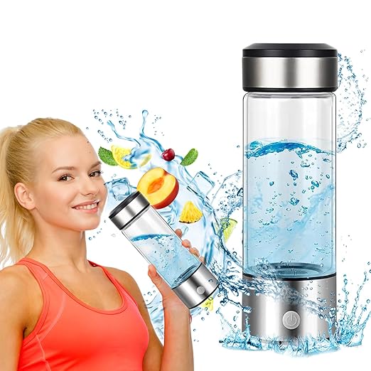 15 oz. Hydrogen Water Bottle Portable Hydrogen Water Ionizer Machine USB Rechargeable Hydrogen Water Generator Hydrogen Rich Water Glass Health Cup for Home Travel