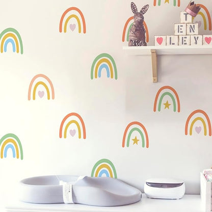 Rainbow Wall Stickers Kids Room Decals Peel and Stick Wall Decals for Living Room Bedroom Nursery Home Decor Playrooms Wall Decals (Color 04)