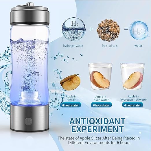 PaPiJoJo Hydrogen Water Bottles,Hydrohealth Hydrogen Water Bottle,Portable Rechargeable Hydrogen Water Bottle Generator,Water Ionizer Machine for Home, Type C