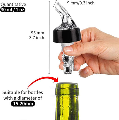 Liquor Bottle Pourers Set of 40 Pourer Pour Spouts 1 oz Measured Measuring Liquor Pourers Shot Dispenser Bartender Automatic Wine Pourer for Alcohol Tequila Cocktail Whiskey Rum Drink Home bar