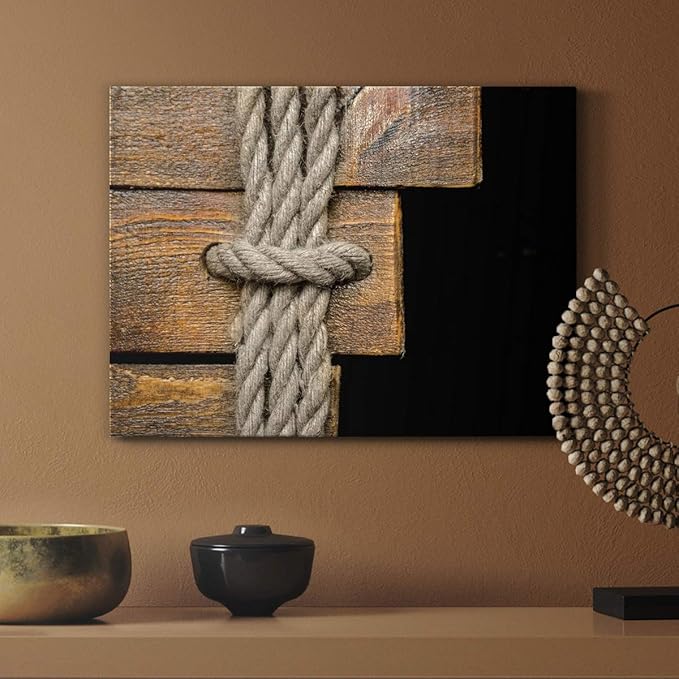 Renditions Gallery Canvas Nautical Wall Art Home Paintings & Prints Scary Closeup Knot Black & White Horror Modern Canvas Artwork Decorations for Bedroom Office Kitchen - 8"x12" LT33