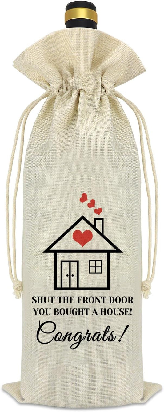 New Home Gift House Warming Gift for Friends Wine Bag Funny Housewarming Gifts New Home Gifts for Home New Home Owners Gift for Couple Wine Bottles Gift Bag First Home Gift Congrats Gift for Coworker