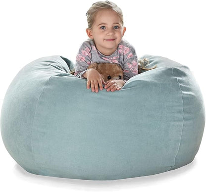 YuppieLife Stuffed Animals Bean Bag Chair Cover Candy-Colored Bean Bag（Just Cover, No filling）/Extra Large Stuff 'n Sit Organization/Toy Storage Bag/Kids Toys Organizer（38'',Mint Green）