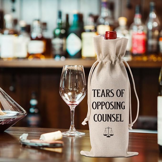 YUANHAO Lawyer Wine Bag Lawyer Gifts for Women Men Lawyer Graduation Gifts Law College Gifts Lawyer Appreciation Gifts Thank You Gifts Tears of Opposing Counsel Wine Bag