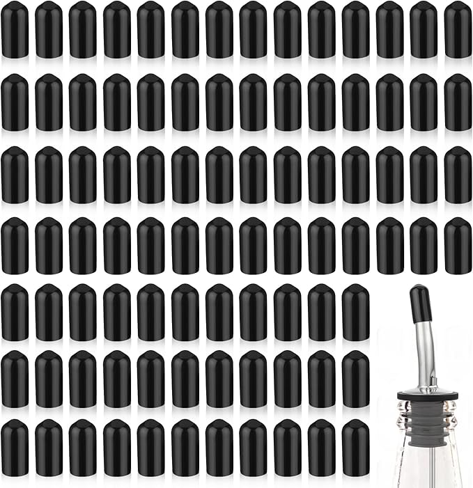 100 Pcs Pour Spout Covers for Oil Bottle Spout, Liquor Bottle Pour Spout Covers for Shot Pourer Olive Oil Dispenser Spout Dust Covers Rubber Caps (Not Include the Spout)