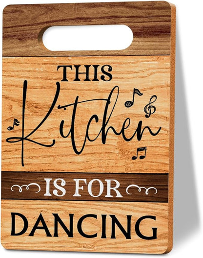 This Kitchen Is for Dancing Cutting Board Gifts, Wood Cutting Boards for Kitchen, House Warming Gifts New Home, Kitchen Wall Art, Christmas Birthday Gifts for Women Mom Grandma 8 x 12 Inch