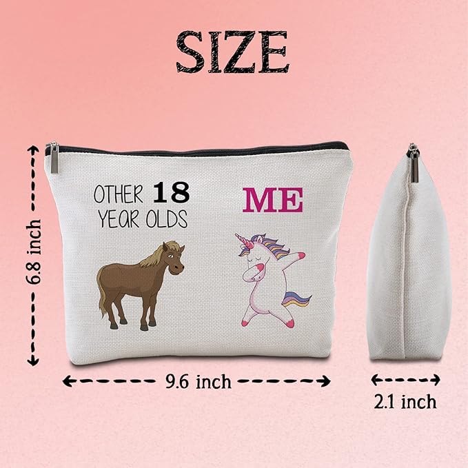 18th Birthday Gifts for Her Travel Makeup Bag Funny Unicorn Gift Bag Other 18 Year Old Me Unicorn Happy 18th Birthday Decorations18 Year Old Birthday Gifts Ideas