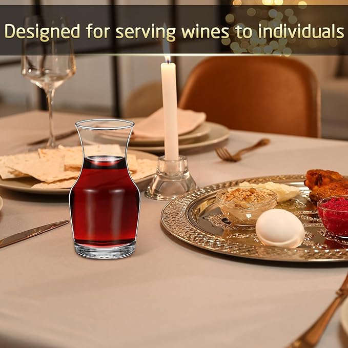 18 Pack Single Serving Wine Carafe Glass Mini Carafe Individual Wine Decanter Small Carafe for Wine Dinner Parties Tastings Bars Restaurants (6.5 oz)