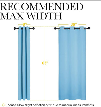 NICETOWN Home Fashion Thermal Insulated Solid Grommet Blackout Curtain Panels for Bedroom (1 Pair, 42 inches Wide by 63 inches Long, Blue)