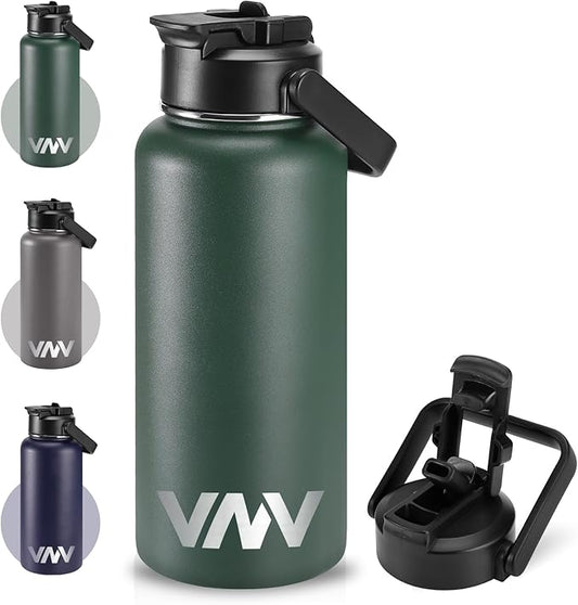 VNV 32 Oz Insulated Water Bottle, Stainless Steel Vacuum Double Wall Insulated Thermos, Leak Proof Travel Mug with Straw Lid, for Home and Outdoor