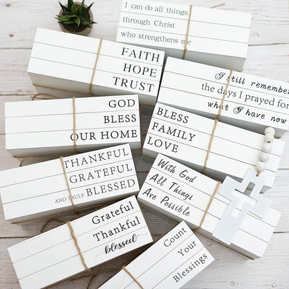 Decorative Books for Home Decor, Fake Books for Decoration, Wooden Faux Books for Decoration, Farmhouse Book Decor (with God All Things are Possible)