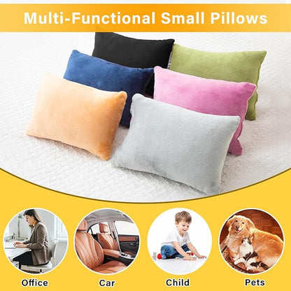 2 Pack Small Pillow, Memory Foam Mini Pillow 11 X 7 Inches for Travel, Sleeping, Nap and Neck, Knee, Lumbar Support, Tiny Pillow Cushion for Pet, Dogs (Black)