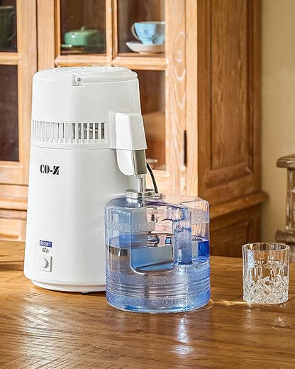 CO-Z 1.1 Gallon Water Distiller, 750W Countertop Home 4L Distilled Clean Water Maker Office Countertop Distiller Water Making Machine, Distill Distilling Water Purifier Distillers