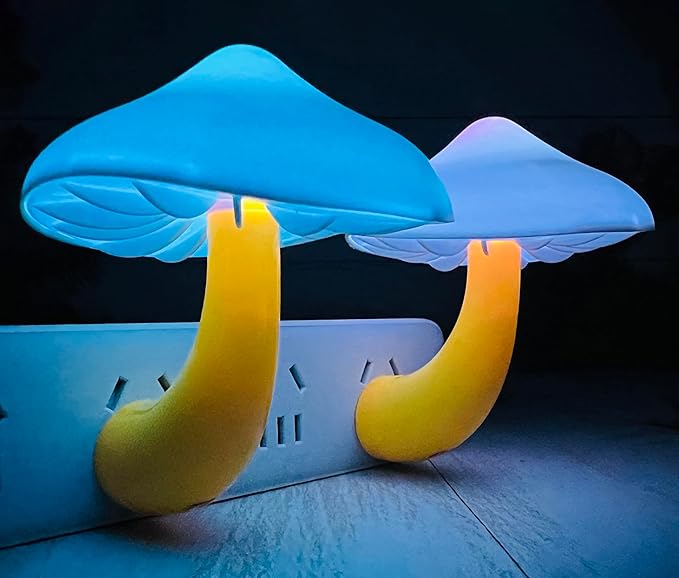 ZEZHOU Sensor LED Mushroom Night Light - Plug in Wall Mushroom Light Magic 7 Color Changing, Mini Dream Bed Colourful Nightlight for Kids Adults Pet for Bedroom, Bathroom, Stairs, Cute Lamp Gift Ideas