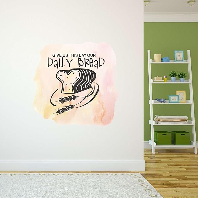 Bread Loaf Kitchen Watercolor Vinyl wall decor Home Wall Decoration Culinary Home Kitchen Give us This day our daily Bread - Size: 10 in x 10 in