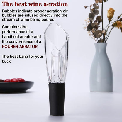 2 Pack Wine Air Aerator Pourer Spout-Pouring Improves Wine Taste Aroma,Premium Aerating Pourer and Decanter Spout,Wine Aireators Pourer,Wine Pourers No Drip,Gifts for Wine Lovers