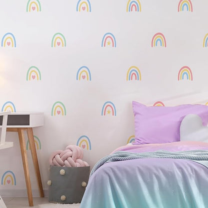 Rainbow Wall Stickers Kids Room Decals Peel and Stick Wall Decals for Living Room Bedroom Nursery Home Decor Playrooms Wall Decals (Color 01)